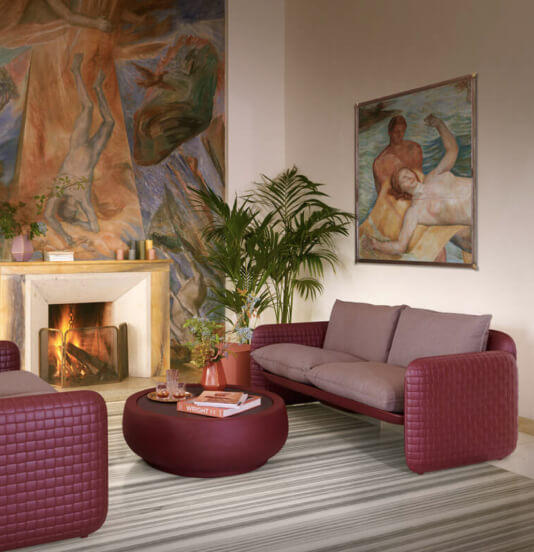 二人掛けソファ「MARA SOFA」+クッション「MARA CUSHION」/テーブル「CHUBBY SIDE TABLE」